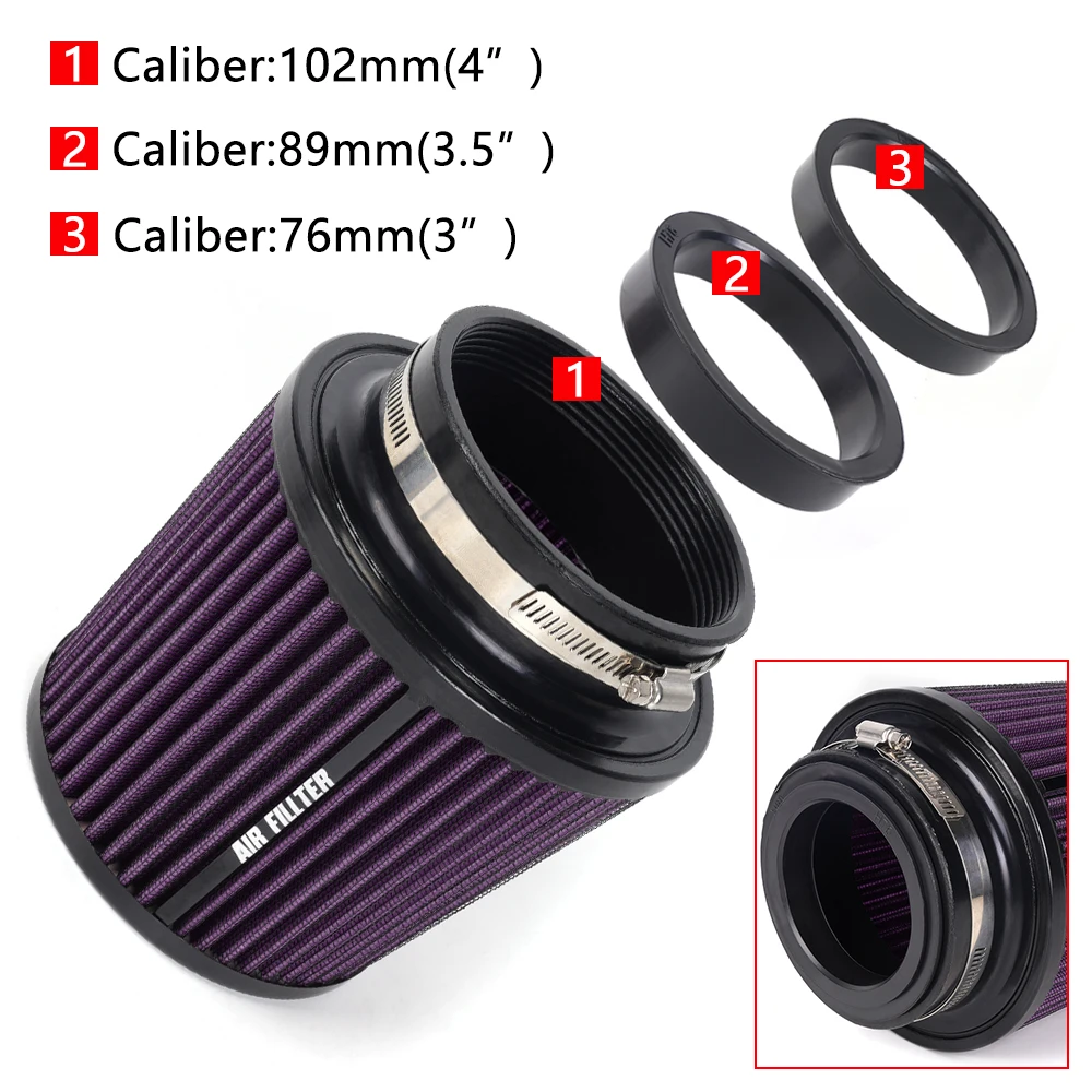 Filtro aire cónico alto flujo RASTP-3 3.5" lavable racing - imagen 3