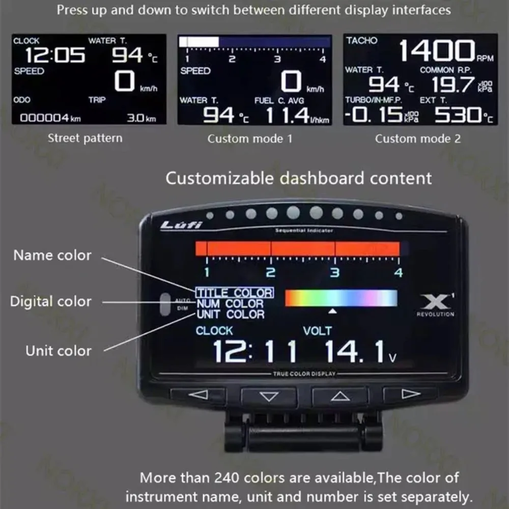 Medidor digital OBD2 Lufi X1: velocidad, agua, turbo – universal - imagen 4