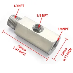 Adaptador en T para sensor de presión de combustible con toma lateral