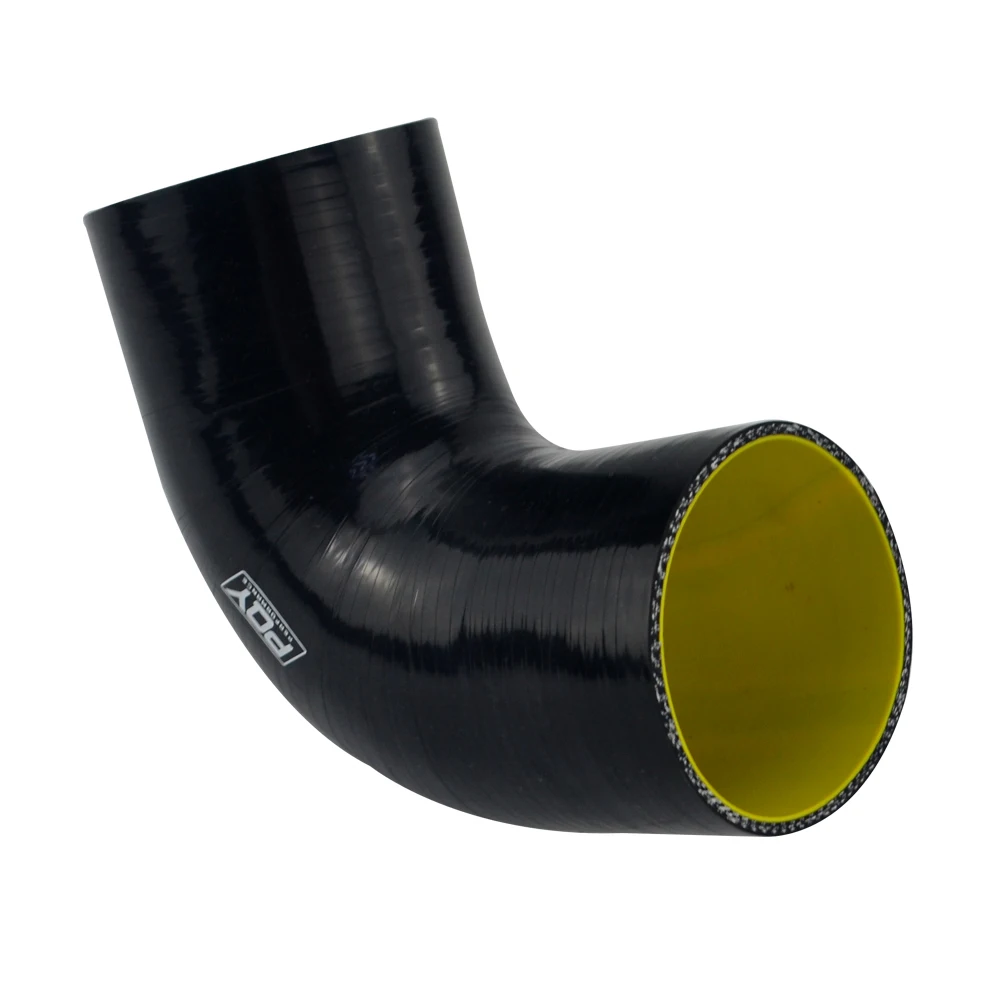 Codo de manguera de silicona 90° PQY 76 mm para turbo, azul y amarillo - imagen 3