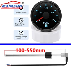 Indicador de nivel de combustible marino 52 mm, 0-190 ohmios
