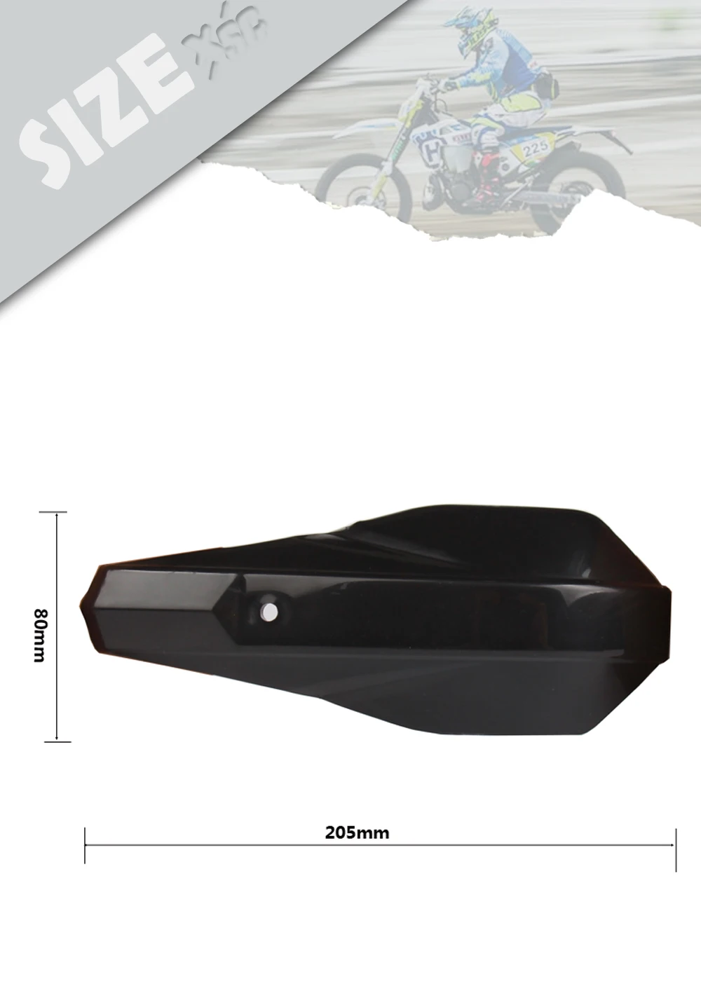 Detalle del diseño del guardamanos para manillar de motocicleta