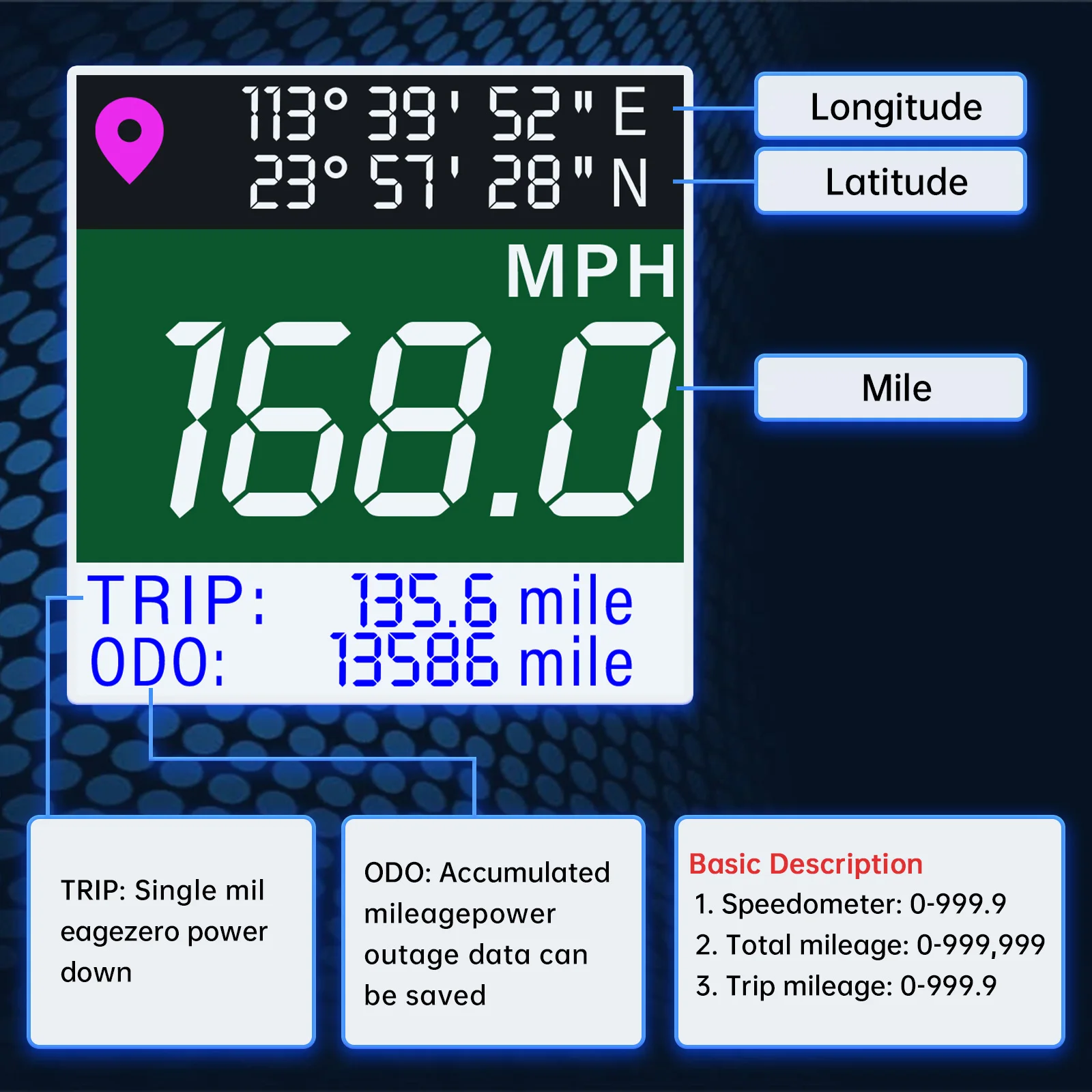Velocímetro GPS impermeable con odómetro LCD para coche y moto - imagen 5