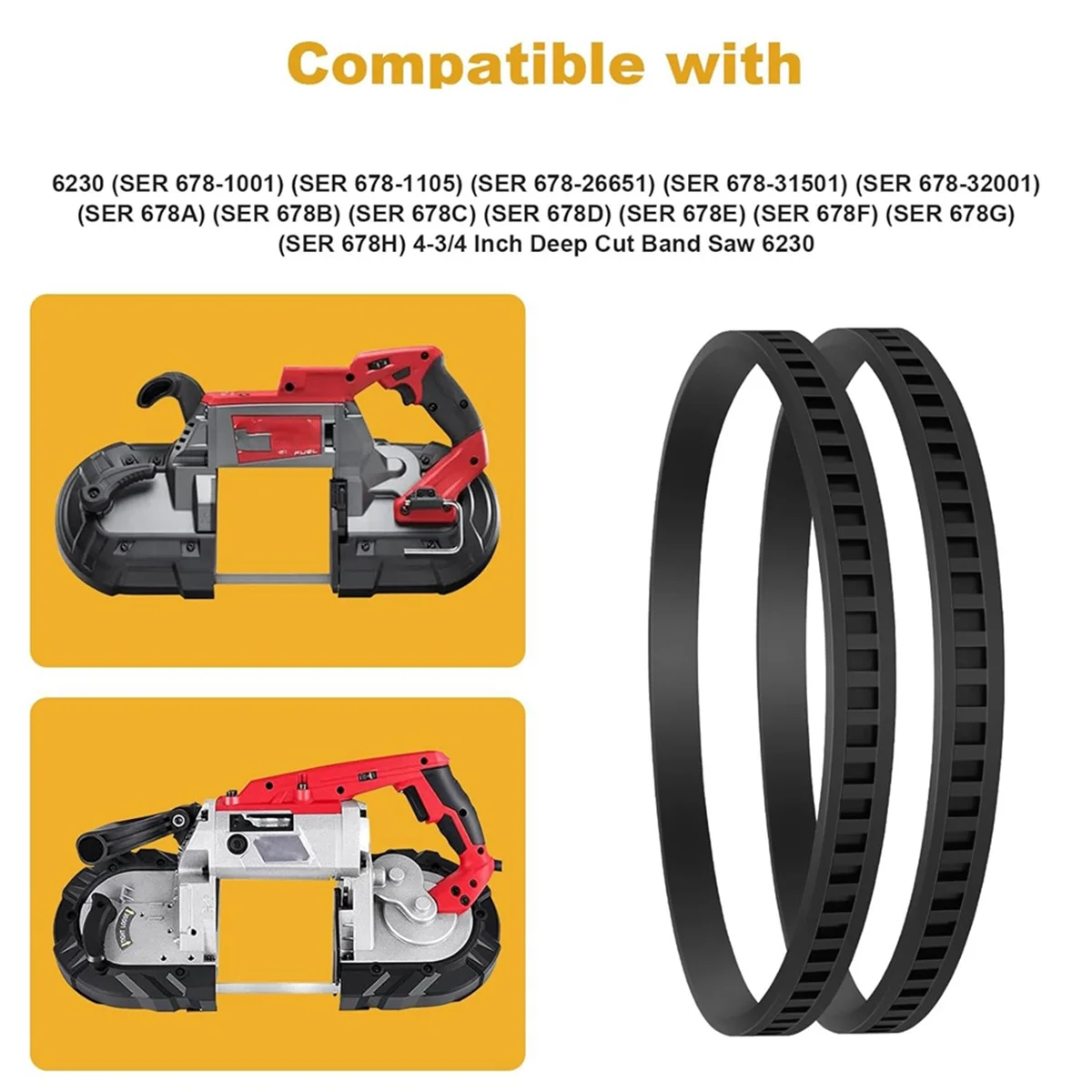 Neumáticos de goma para sierra de cinta Dewalt DCS374 DWM120 - imagen 3