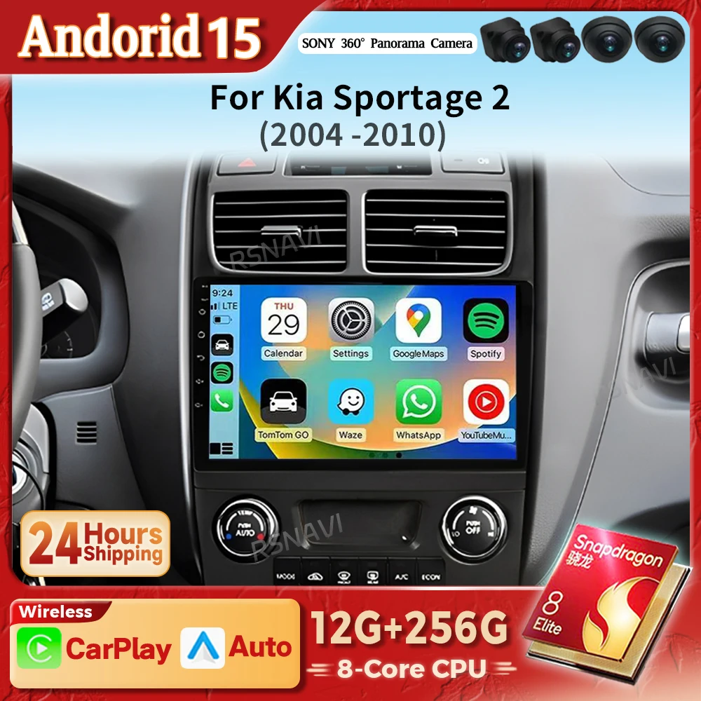 Radio Android 15 con CarPlay para Kia Sportage II 2004-2010