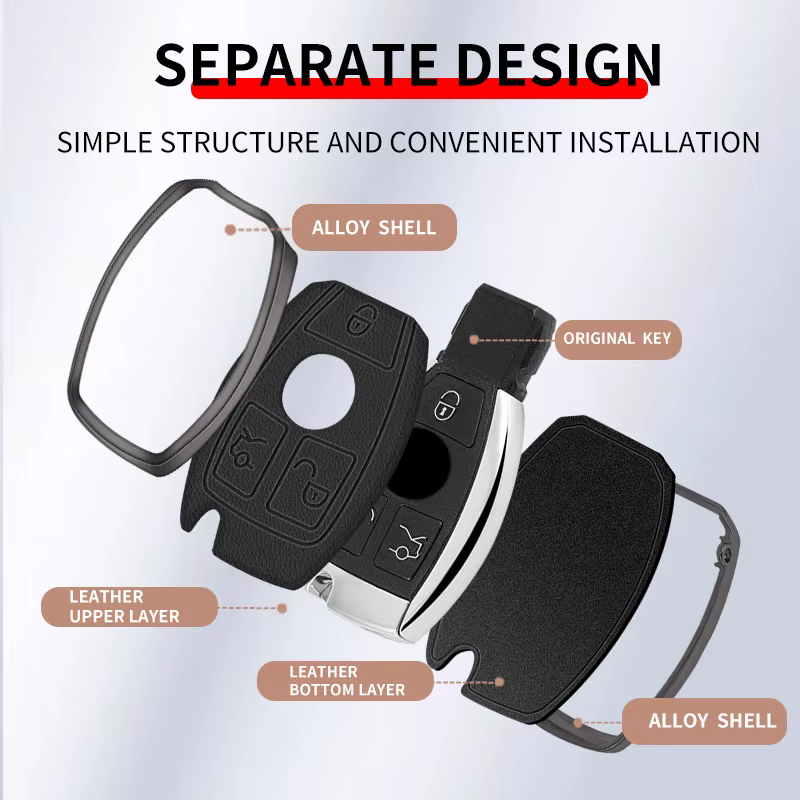 Funda de cuero y metal para llave Mercedes-Benz - imagen 5