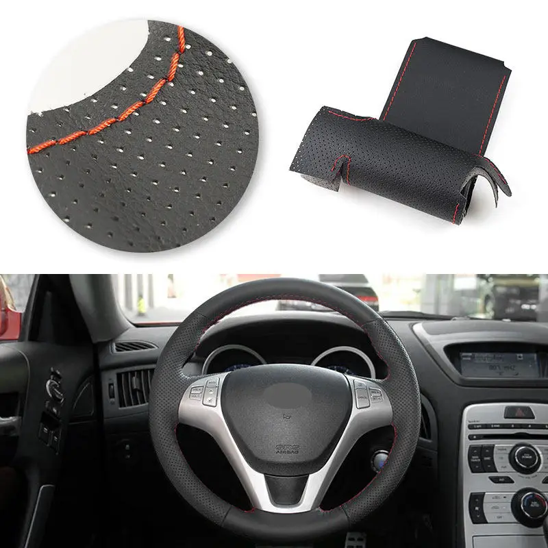 Embellecedor de volante en microfibra para Hyundai Genesis Coupe