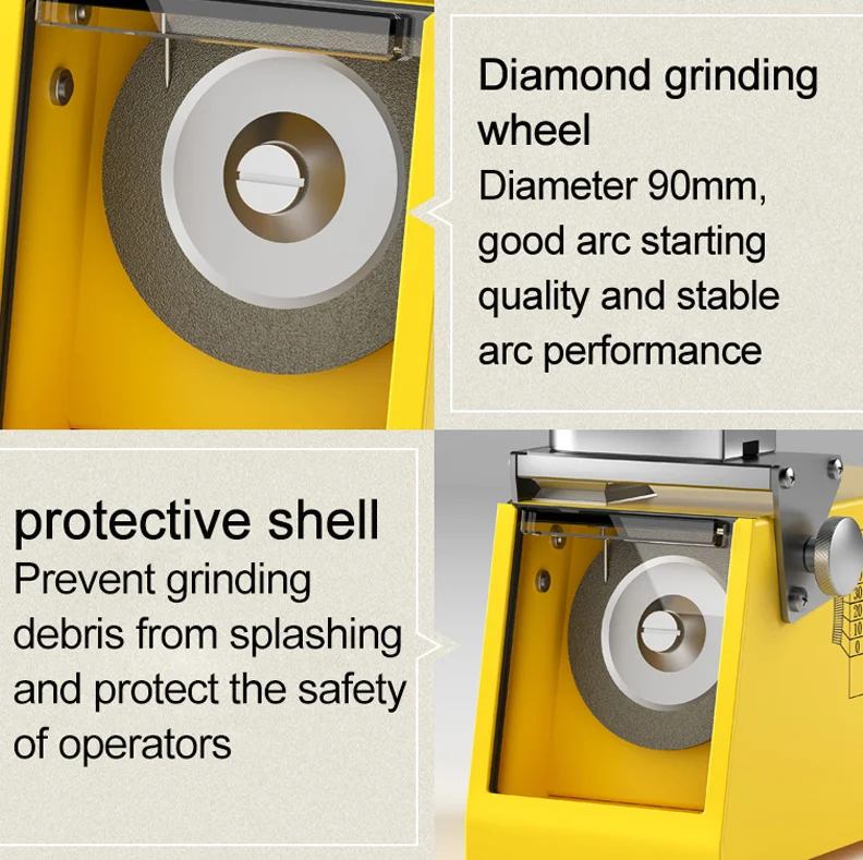 Vista de la base del afilador