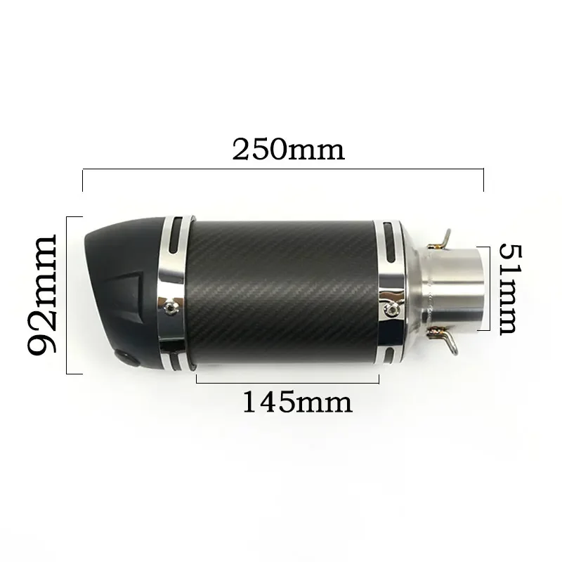Silenciador de moto de fibra de carbono 51 mm con DB killer - imagen 2