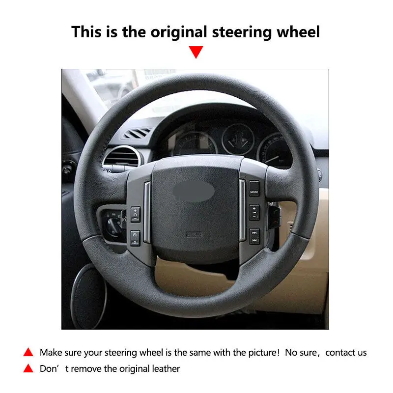 Funda de volante de cuero perforado para Land Rover Discovery 3 - imagen 5