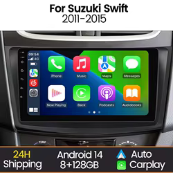 MEKEDE Radio 2 DIN Android Auto y CarPlay para Suzuki Swift 2010-2016