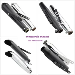 Silenciador escape moto Café Racer retro aceroinoxidable