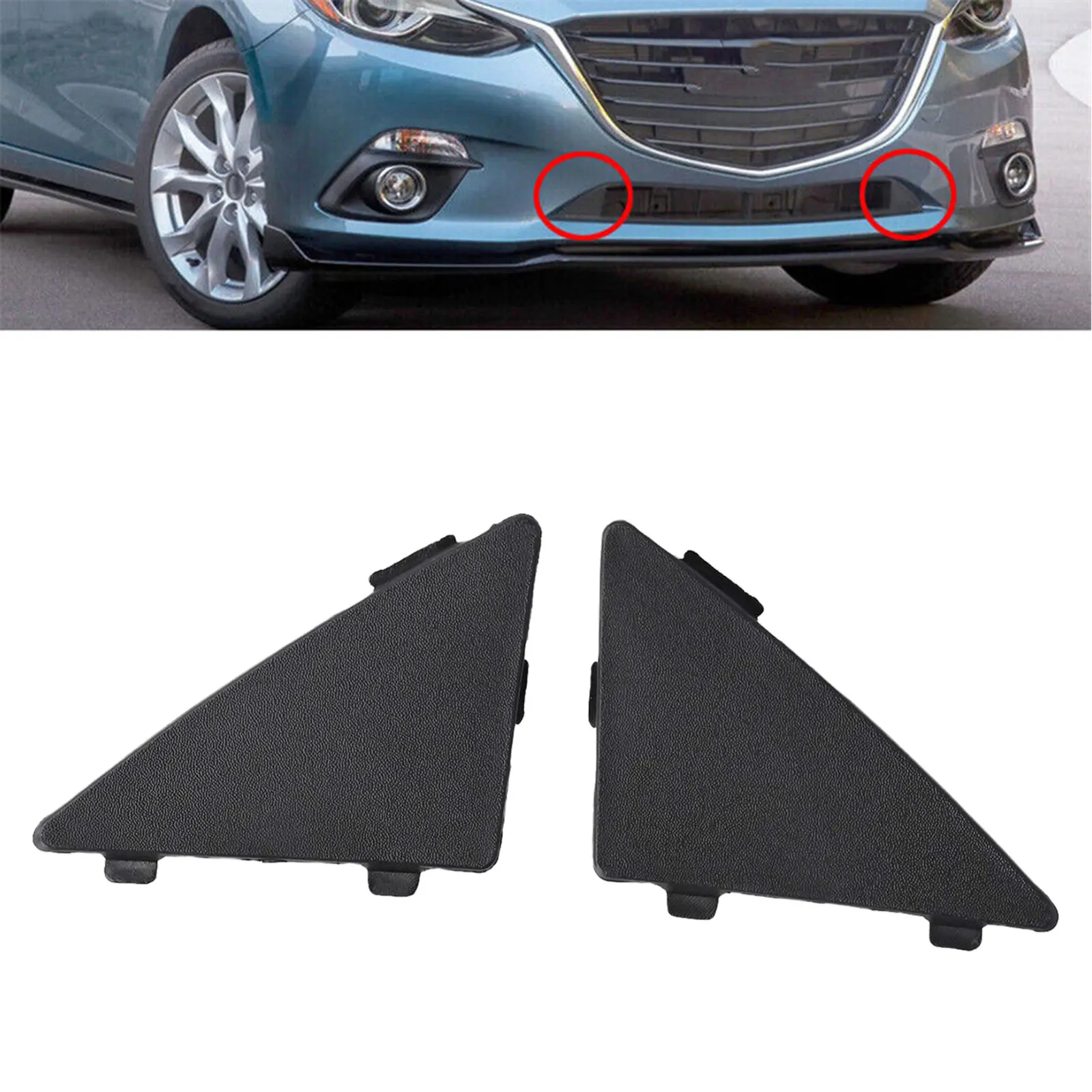 Tapa gancho de remolque triangular frontal – Mazda 3 Axela