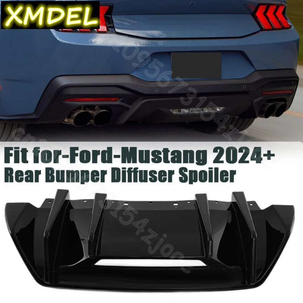Difusor de parachoques trasero ABS negro brillante S650 para Ford Mustang GT 2024+