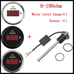 Medidor de nivel de agua 52 mm 190 Ω con luz roja – indicador digital para coche