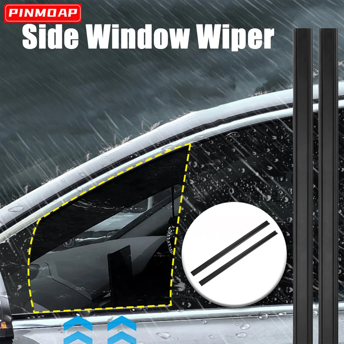 PINMOAP Tira de goma limpiacristales lateral para coche