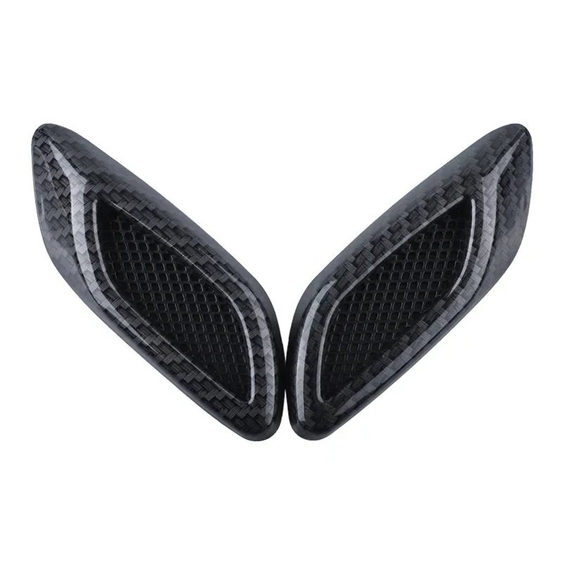6 uds. De capós de ventilación de flujo de aire de coche con apariencia de fibra de carbono, pegatinas embellecedoras, piezas universales aptas para la mayoría de las puertas de coche, decoración de estilo Exterior - imagen 5