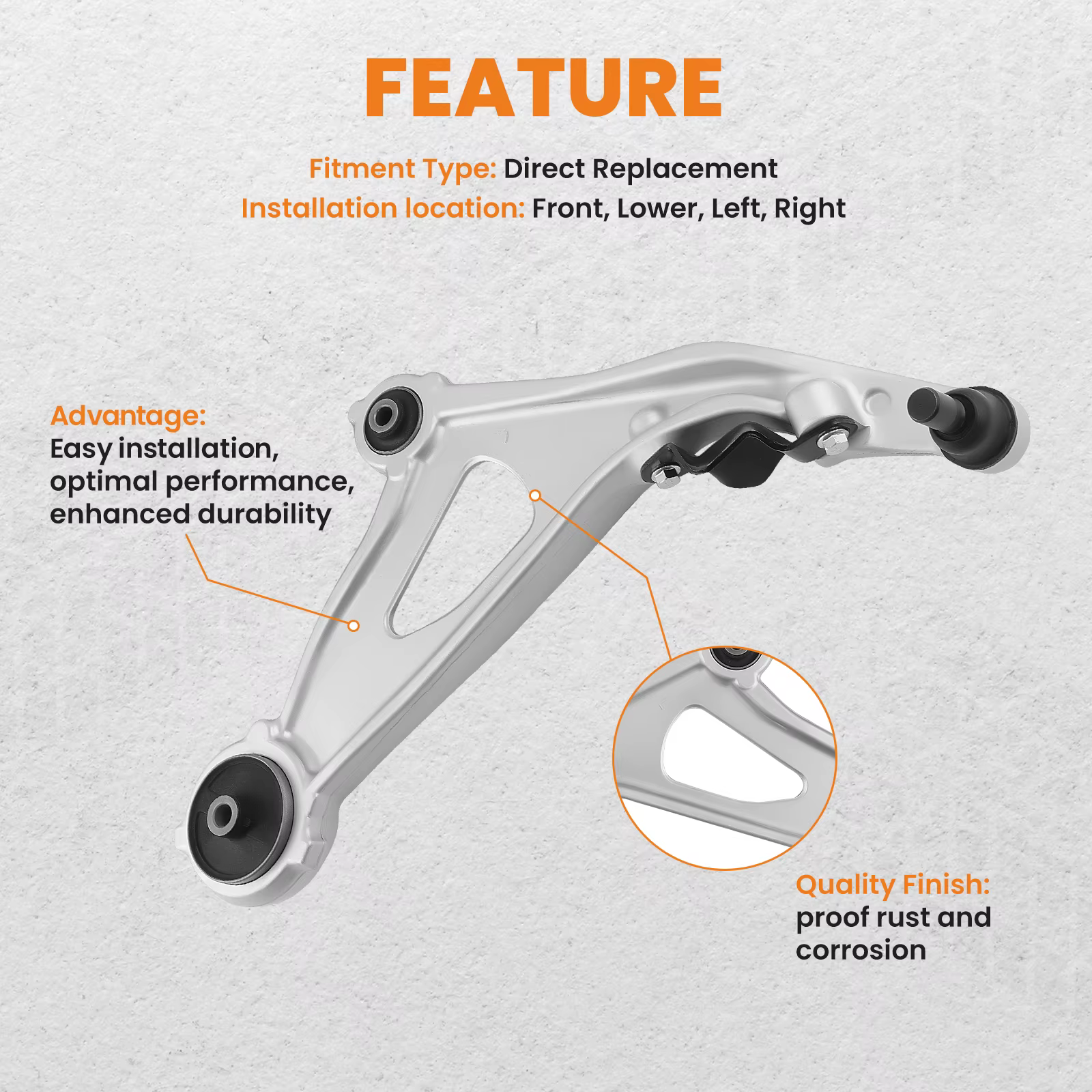 Brazo de control y rótula suspensión delantera Infiniti QX60 2014-2022 - imagen 4