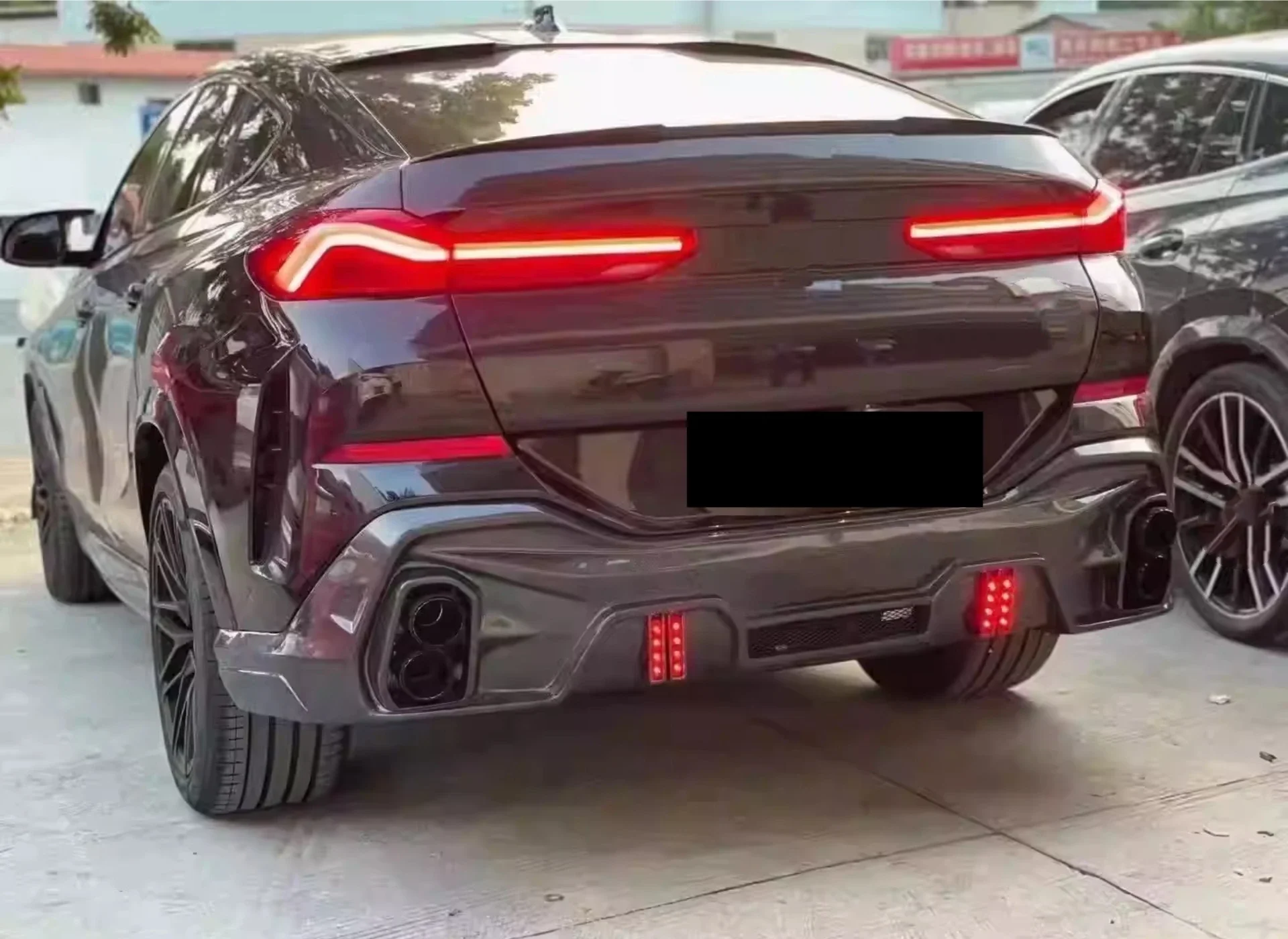 Kit de carrocería, alerón de labio trasero de fibra Caron para BMW X6 G06 2019, nuevo estilo modificado, pala trasera, accesorios para coche - imagen 3