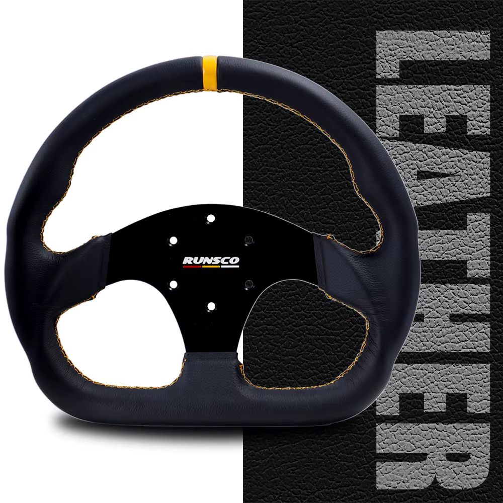 Volante deportivo de cuero 330 mm, PCD 70 mm para sim racing - imagen 4