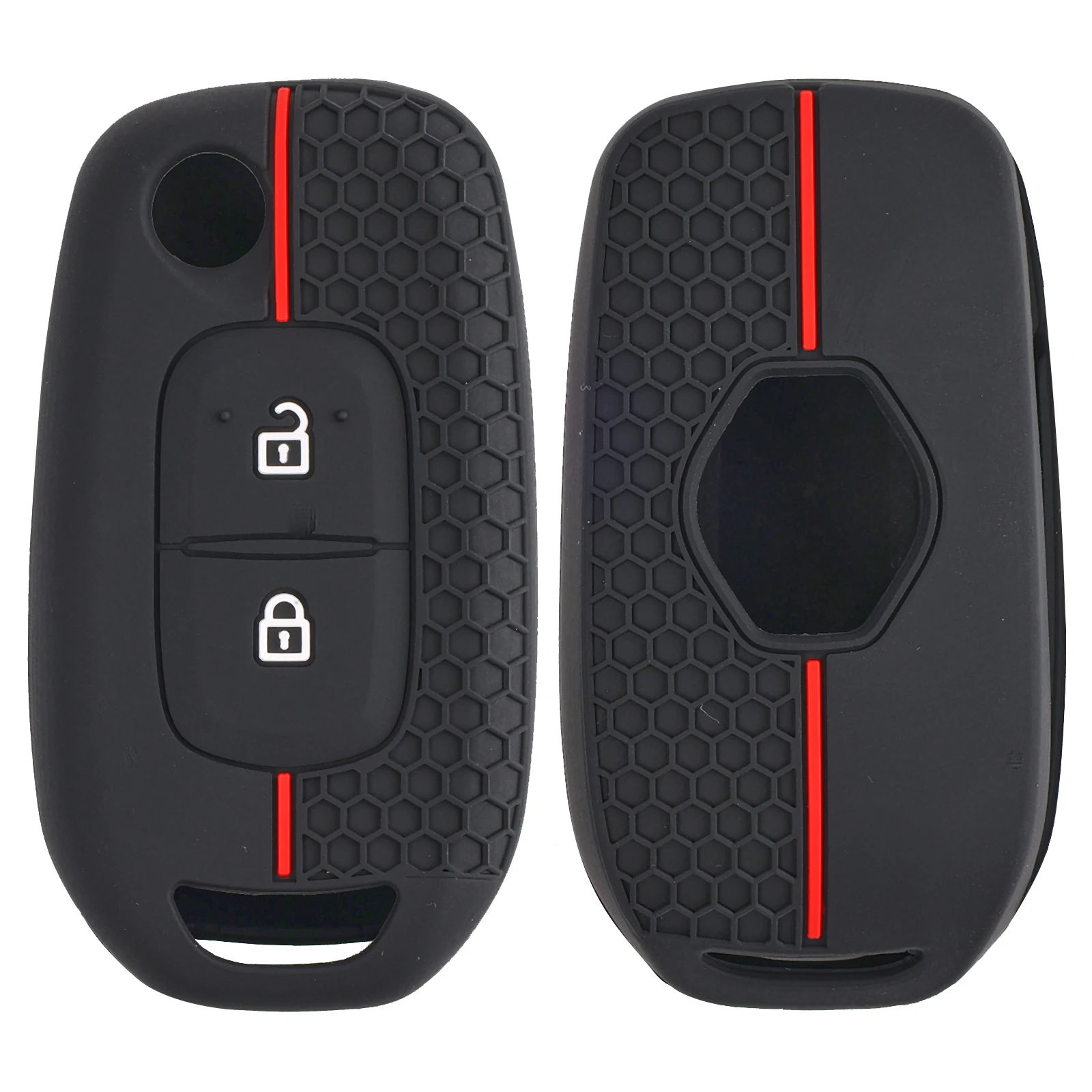Funda de silicona con 2 botones para llavero de coche, Protector de carcasa para Renault Megane Logan 2 Stepway Sandero Twingo Kangoo - imagen 3