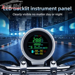 Velocímetro digital con tacómetro y nivel de combustible para moto 12V