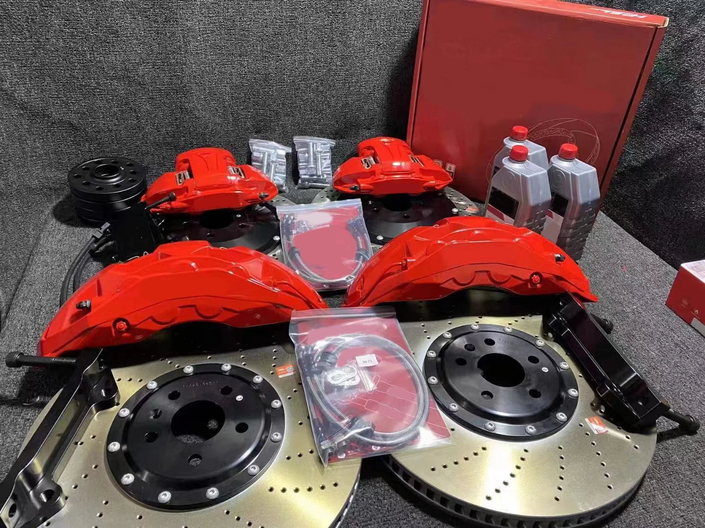 Pinzas delanteras 9n modificadas para carreras de fábrica, Kit de freno grande, pinzas traseras F40 de 6 ollas, freno grande de 4 ollas para la serie A6 Q8 - imagen 2