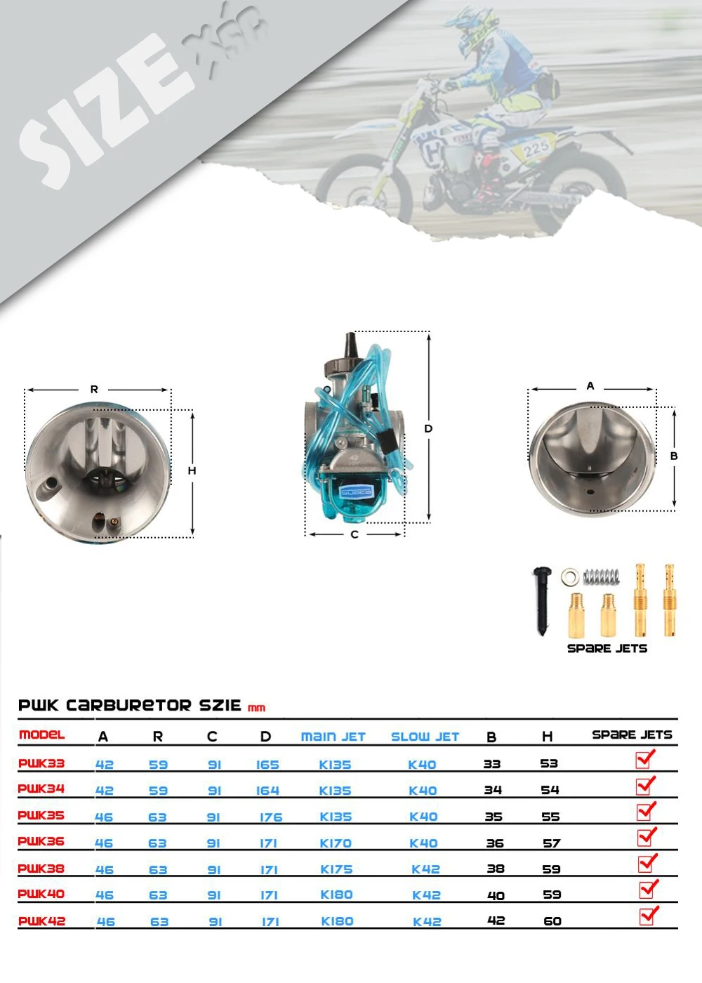 Carburador PWK universal detalle