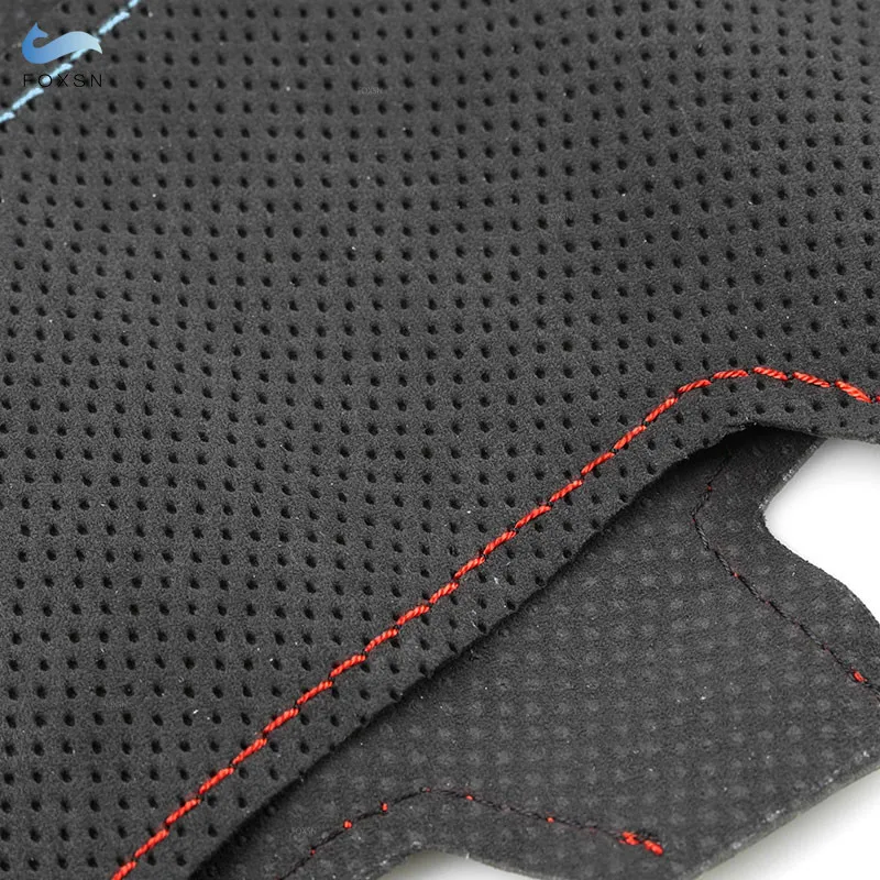 Funda de volante BMW X5 E70/X6 E71 de gamuza roja y azul - imagen 3