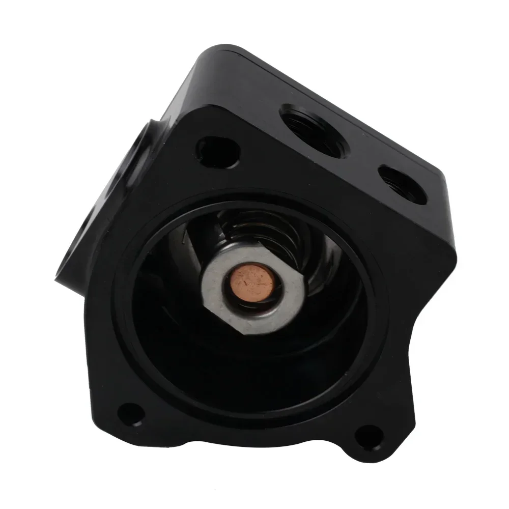 Carcasa del termostato Honda K20 K24 de aluminio negro radiador - imagen 5