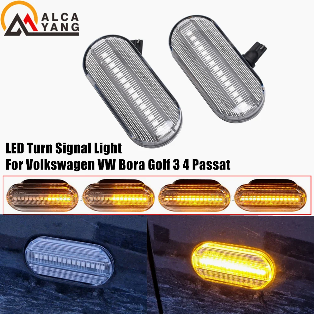 2X LED indicador lateral dinámico indicador de luz intermitente para VW Bora Golf 3 4 MK4 Jette Lupo Passat Z2 3BG Polo SB6 SEAT Ibiza T5 - imagen 4