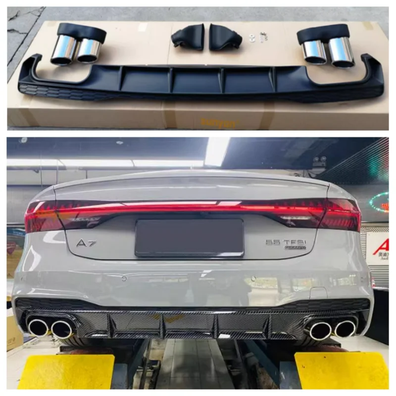 Difusor trasero con salidas de escape para Audi A7/S7 2019-2023