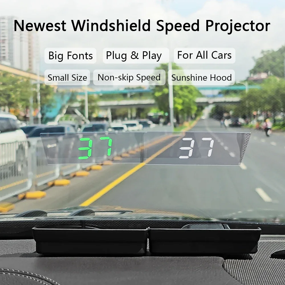 Pantalla HUD GPS para parabrisas, velocímetro LED universal - imagen 5