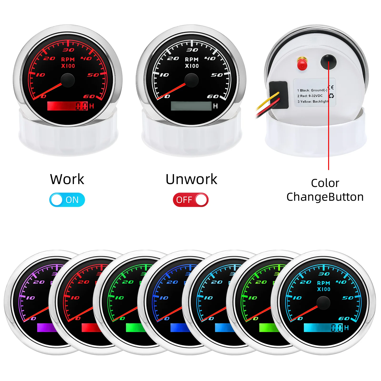 Tacómetro multifunción impermeable con horómetro para moto - imagen 2