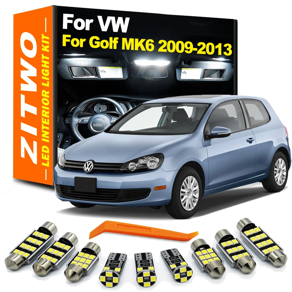 ZITWO 14 Uds bombilla LED Kit de luz Interior para VW Volkswagen Golf MK6 6 VI GTI 2009 2010 2011 2012 2013 lámpara de techo para maletero