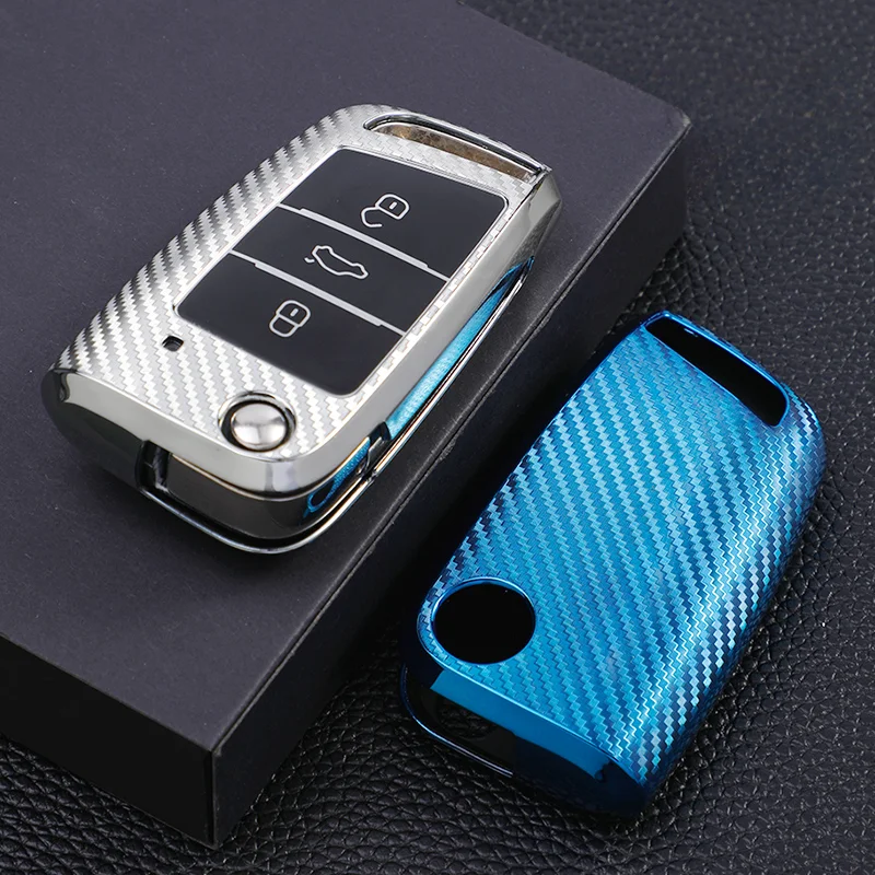 Funda de llave TPU efecto carbono para VW, SEAT y Skoda - imagen 4