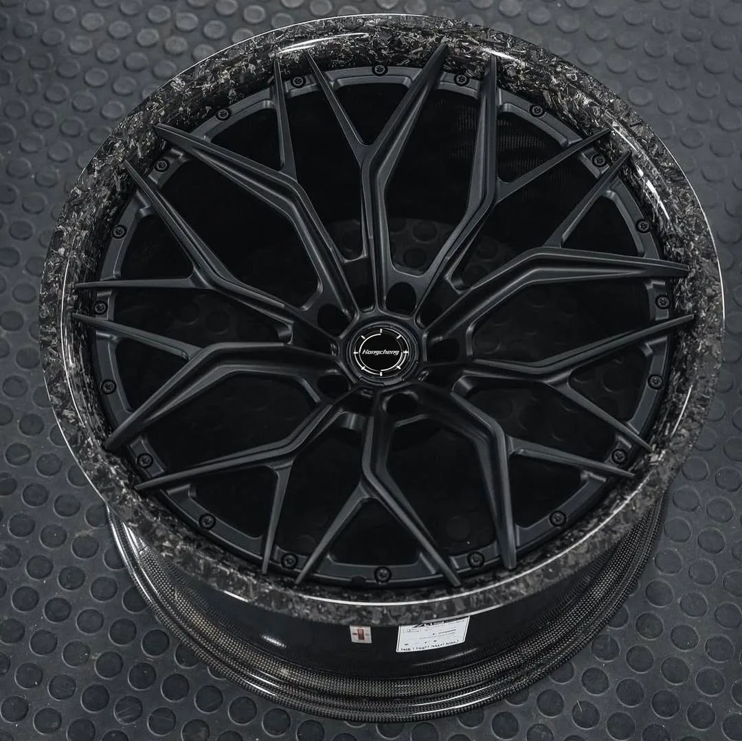 Llanta fibra carbono forjada Real cóncava – Porsche BMW Corvette - imagen 2