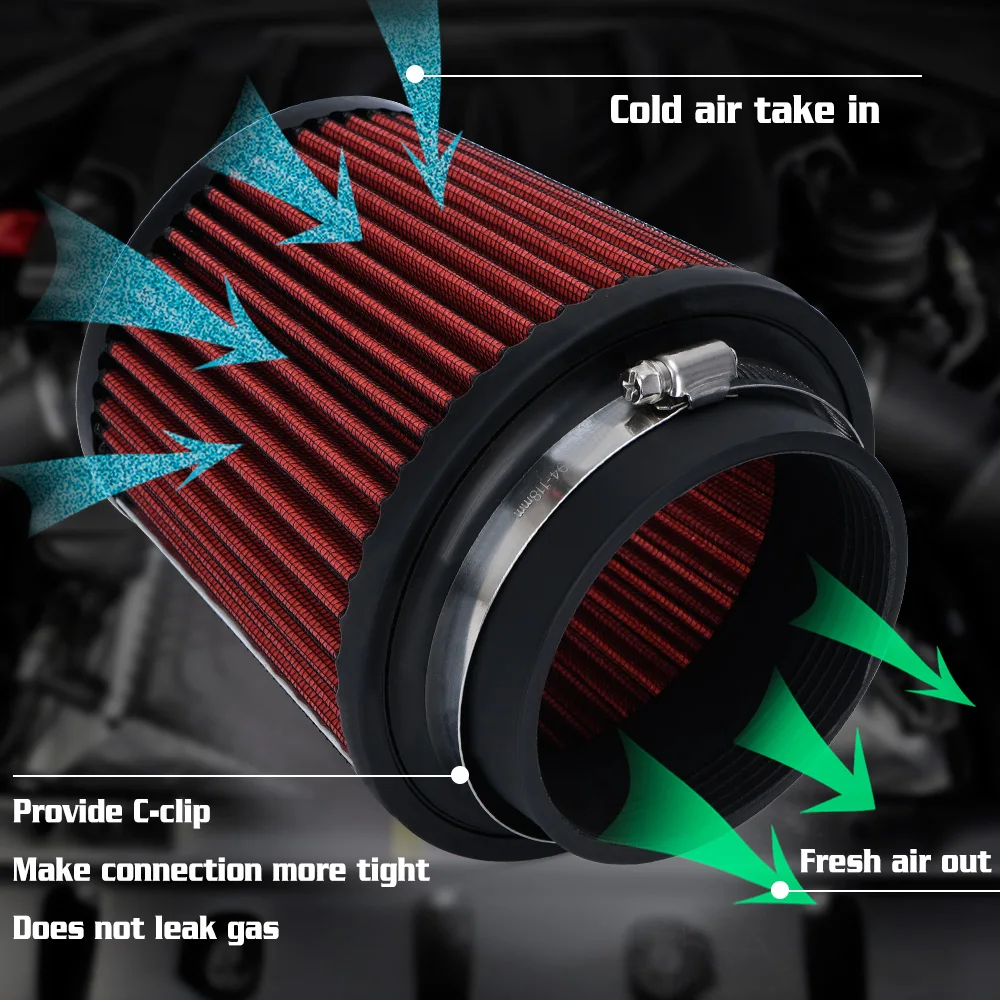 Filtro de aire deportivo universal de alto flujo para coche y scooter - imagen 5