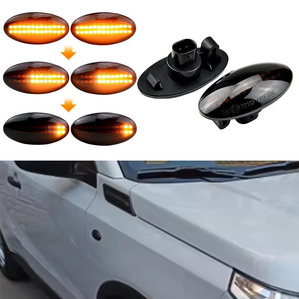 2 uds marcador lateral LED dinámico luces de señal de giro indicadorámbar repetidor luces de coche para Suzuki Swift Jimmy Vitara SX4 - imagen 3
