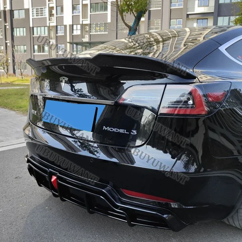 Alerón trasero de fibra de carbono ABS Tesla Model 3 2017-2023 - imagen 4