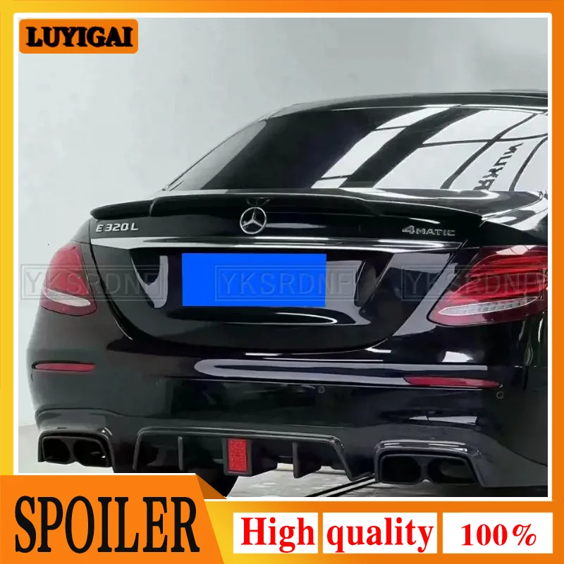 Para Mercedes Benz Clase E W213 E200 E300 E400 E550 2017 a 2020 alerón de fibra de carbono para coche alerón de Color negro estilo BOS