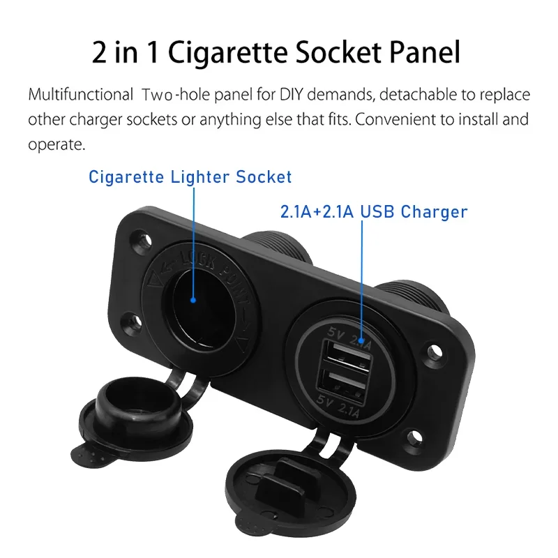 Panel 2 en 1 encendedor USB dual marino