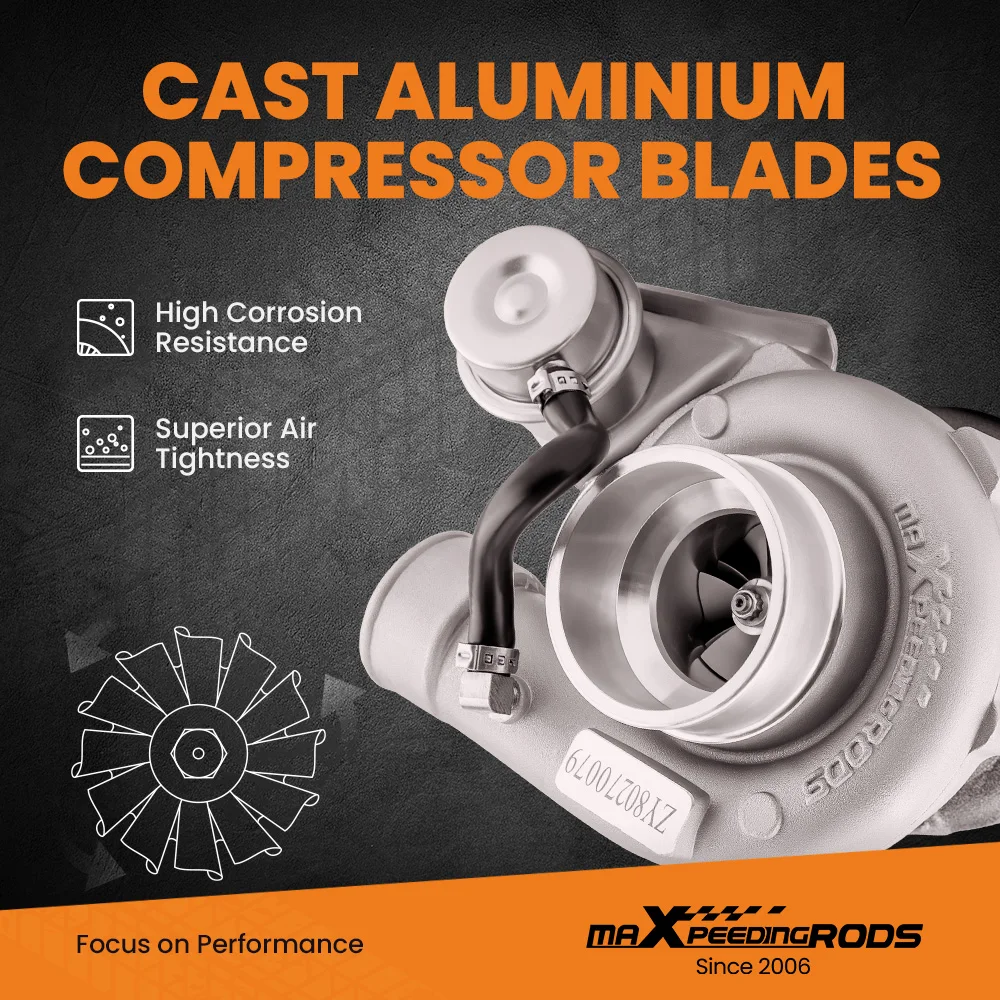 Turbocompresor maxpeedingrods GT2871 para motor 1.8L-3.0L A/R 0,6 turbina A/R 0,64 refrigerado por agua - imagen 5