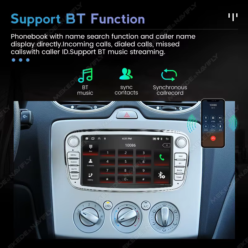 MEKEDE Radio Multimedia Android con CarPlay – Ford Focus/Mondeo - imagen 3