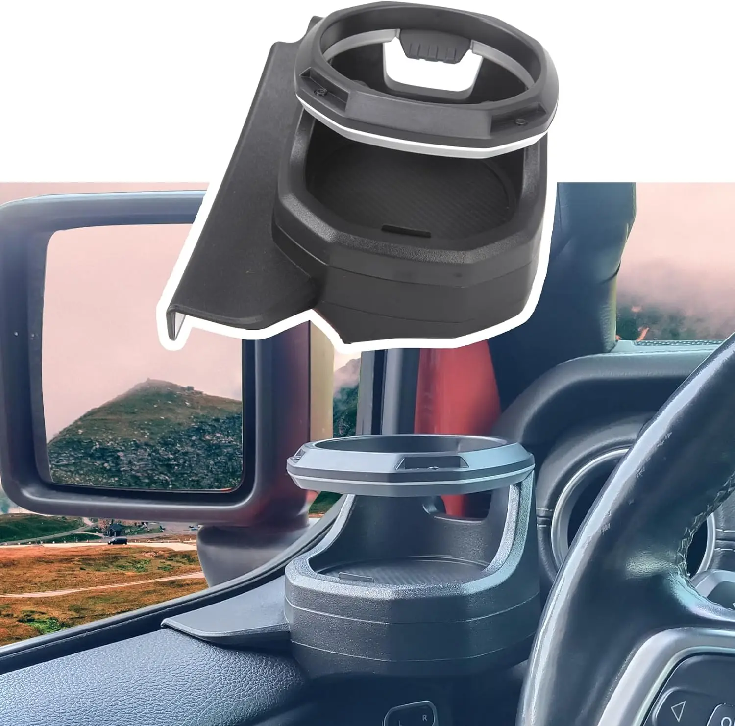 Portavasos Jeep Wrangler JL delantera para bebidas 2018-2023 - imagen 4
