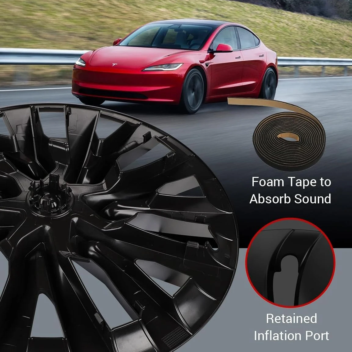 Tapacubos 18 pulgadas para Tesla Model 3 2023-2024 - cubiertas - imagen 3