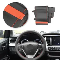 Embellecedor de volante de cuero negro y rojo – Highlander/Sienna