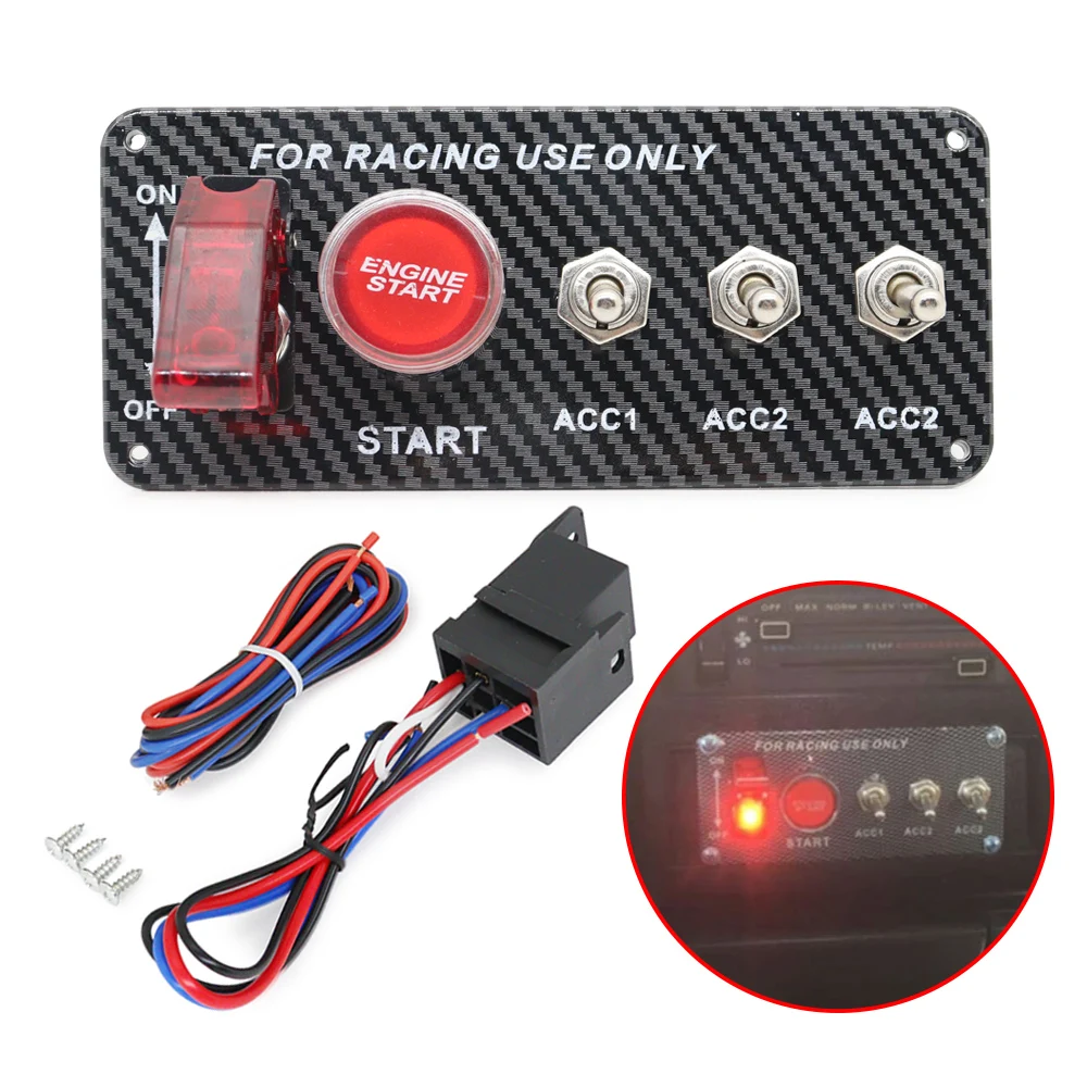 Interruptor palanca encendido apagado LED 12V para coche de carreras - imagen 3