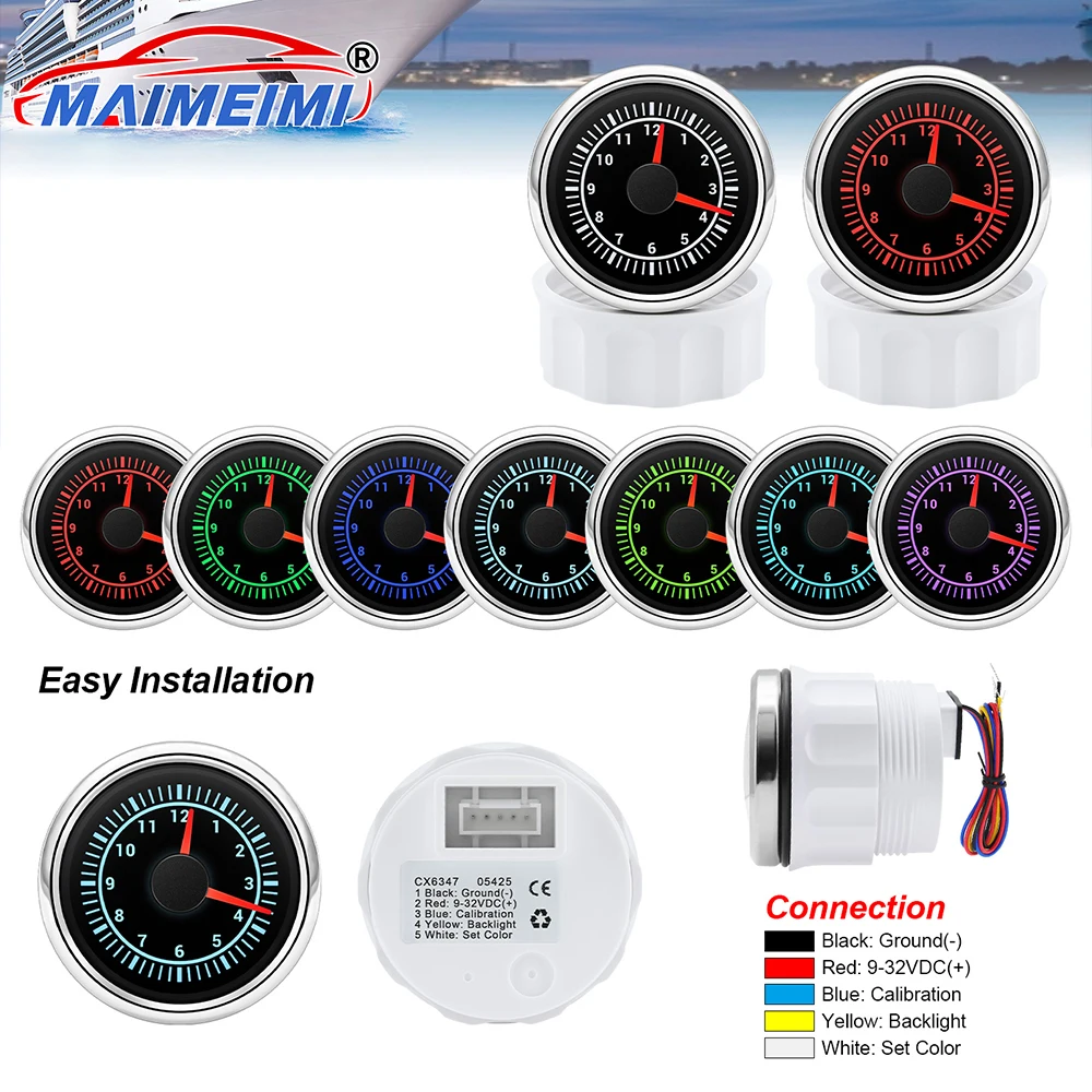 Reloj digital para coche formato 12h con iluminación RGB multicolor