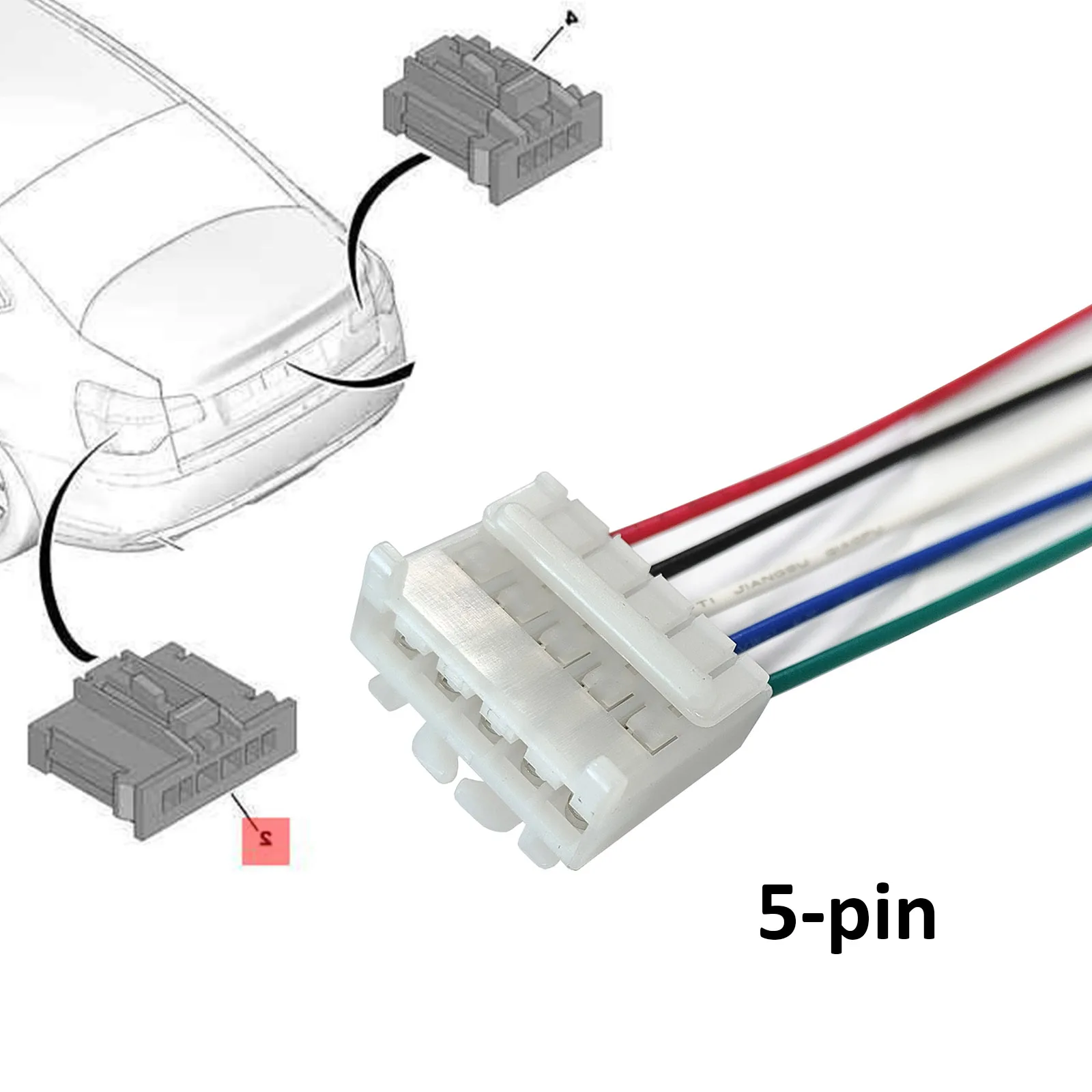 2 uds para Fiat Punto 188 MK2 Panda 169 MK3 conector de lámpara de luz trasera de 5 vías conector de reparación cableado arnés precableado 51277277 - imagen 5